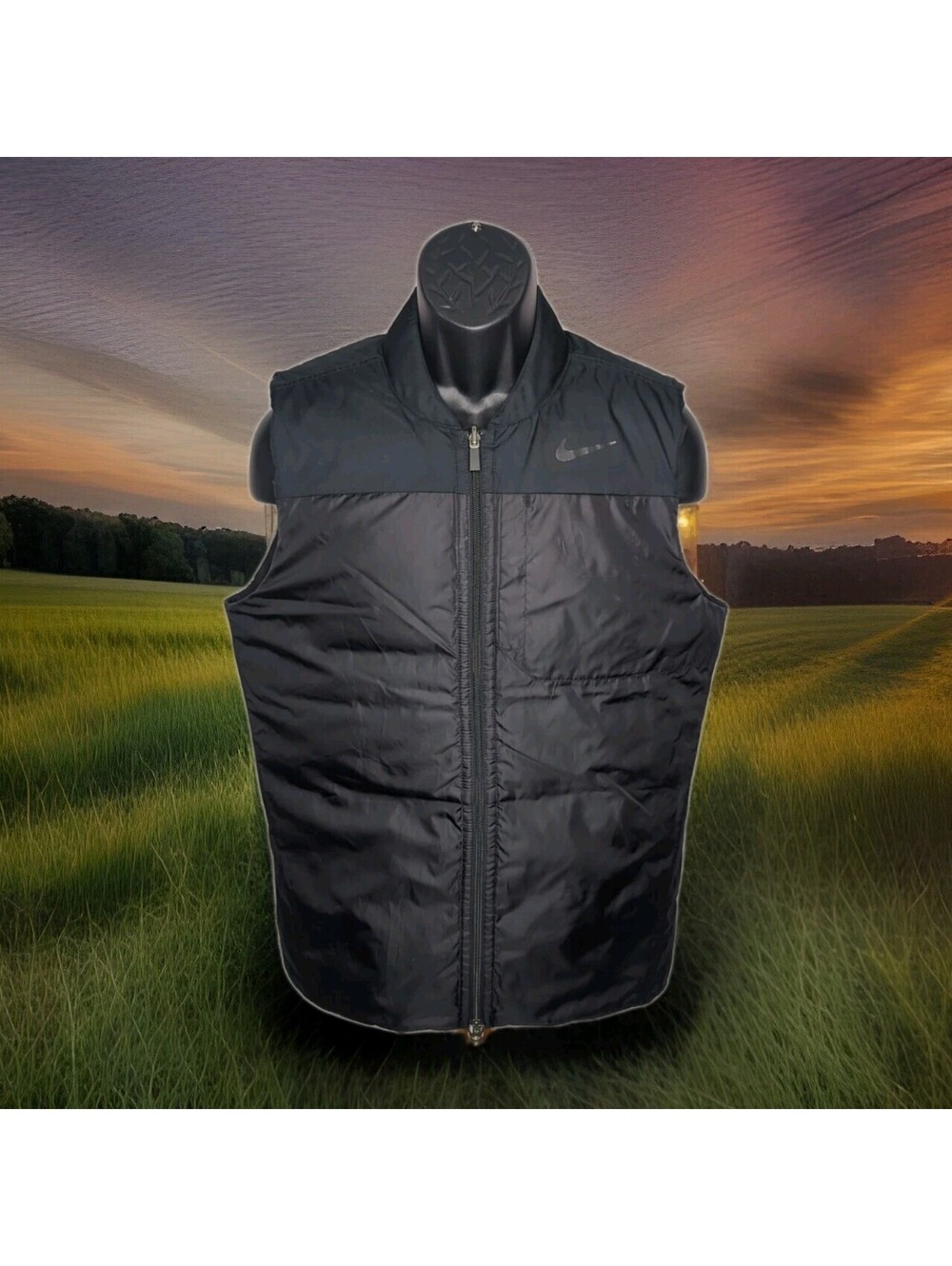 Nike Core Channel Reversible Synthetic-Fill Golf Vest 932303 Black Mens Medium